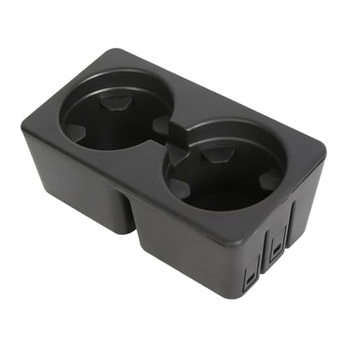 Portavasos de consola dual trasero para autos plástico negro miniatura 1