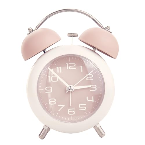 La Mejor Selección de Despertadores los 10 mejores. 45 Reloj Despertador Análogo de Doble Campana, Reloj Pequeño Silencioso de 4.5 Pulgadas, Reloj de Alarma con Luz Nocturna, Funciona con Pilas, para Oficina, Recámara, Mesita de...
