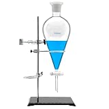 FSLAB Borosilicate Glass 1000ML Heavy Wall Conical Separatory Funnel with 24/40 Joints and PTFE Stopcock...