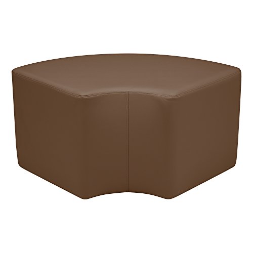 Image of Sprogs 18 inch H Structured Quarter Round Stool -Flexible Modular Collaborative Soft Seating for Office, Home, Lounge and School Classrooms with Durable Frame & Set of 2 inch Casters Add-on -Chocolate