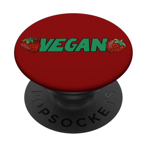 Ilustración de fresas veganas fresas PopSockets PopGrip Adhesivo