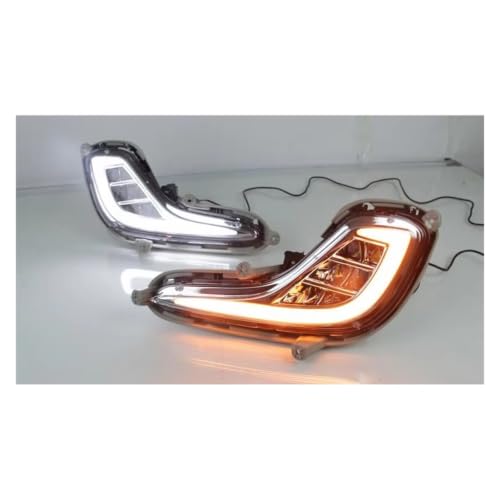 Feux de jour LED pour Hyundai Accent Solaris 2010-2013 avec clignotant jaune et antibrouillard 12V