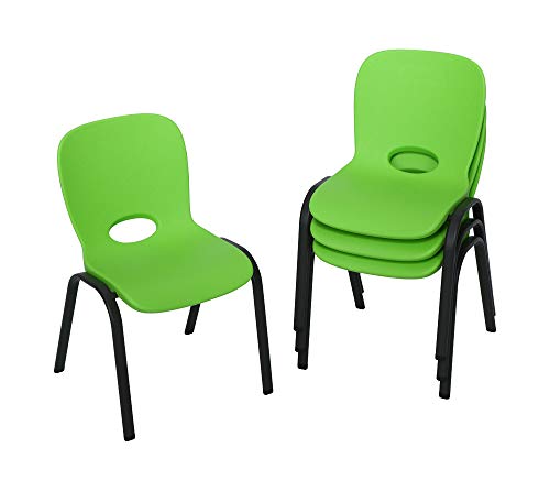 Image of LIFETIME 80473 Kids Stacking Chair (4 Pack), Lime Green