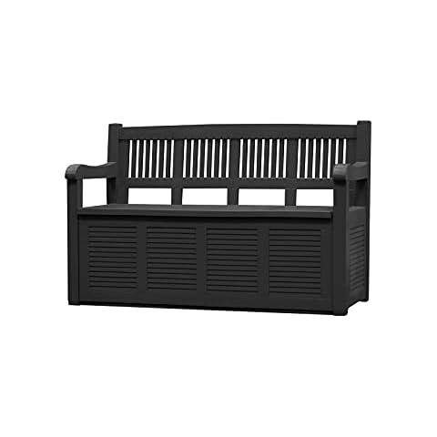 Dynamic24 Garten Truhenbank 280 Liter B 130 x H 85 x T 60cm Gartenbank Bank Gartentruhe Kissenbox Auflagenbox Gartenbox mit Stauraum Sitzbank Kissenbox Box Truhe Cover
