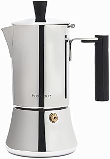 Easyworkz Pedro Stovetop Espresso Maker 4Cup 200ml Stainless Steel Italian Coffee Machine Maker Induction Moka Pot