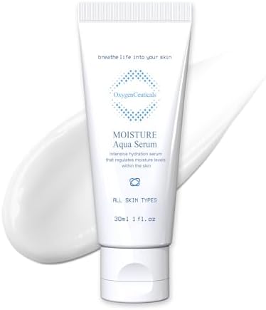 OxygenCeuticals Moisture Aqua Serum – Lightweight Hyaluronic Acid & Jojoba Oil Face Serum for Dry, Oily & Acne-Prone Skin, Gentle Non-Irritating Formula. 1.01 floz(30ml)