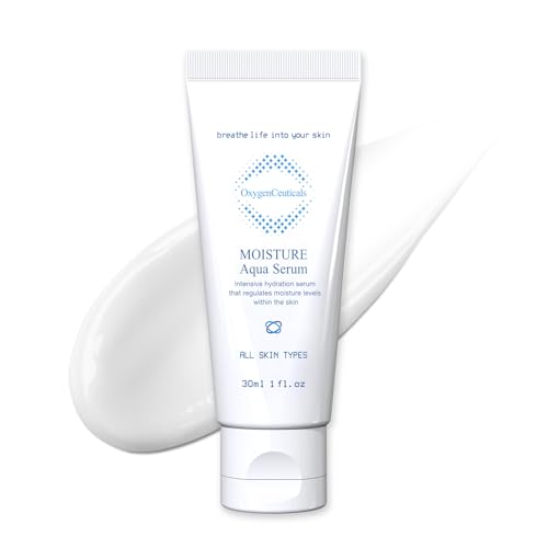 OxygenCeuticals Moisture Aqua Serum – Deep Hydrating & Moisturizing Serum with Hyaluronic Acid & Jojoba Oil, Non-Irritating Formula suitable for Dry, Oily & Acne-Prone Skin. 1.01 fl.oz (30ml)