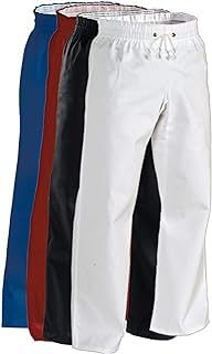 Top Quality Deluxe 7oz Student Middleweight Martial Arts/Karate Pants (Black, 0 (3'10
