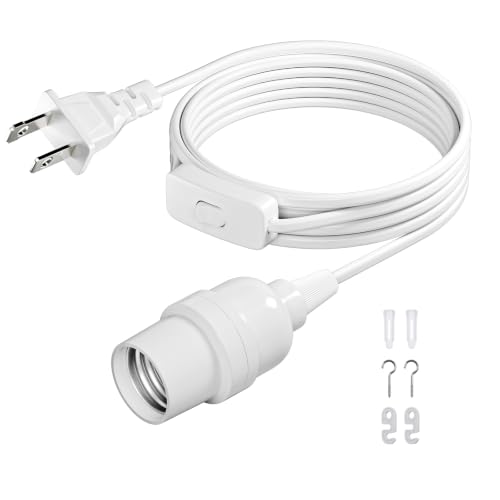DiCUNO Hanging Lantern Extension Cord Cable, E26 Pendant Light Socket On Off Inline Cord Switch...
