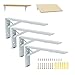 Staffe Pieghevole Inox 250mm/10in,4 Pezzi Angolo Retto Supporti Ripiani,Reggimensola da Parete,per Scaffale,Banchi da Lavoro,Tavolo da Muro,Mensole Pesanti,con Viti di Montaggio,Carico Massimo: 240 kg