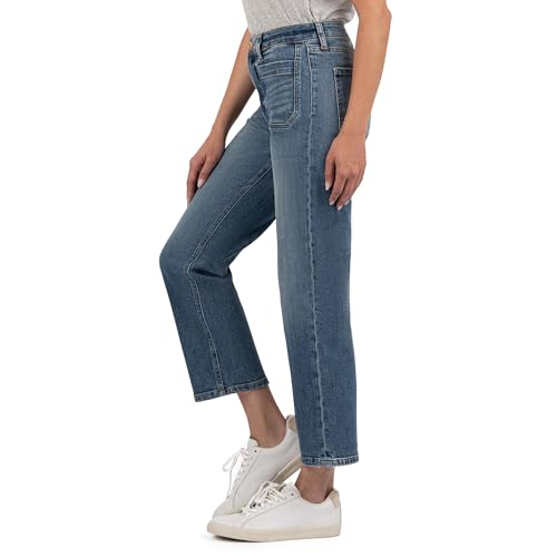 KUT from the Kloth Women's Elizabeth High Rise Straight Leg Front Inset Pockets3