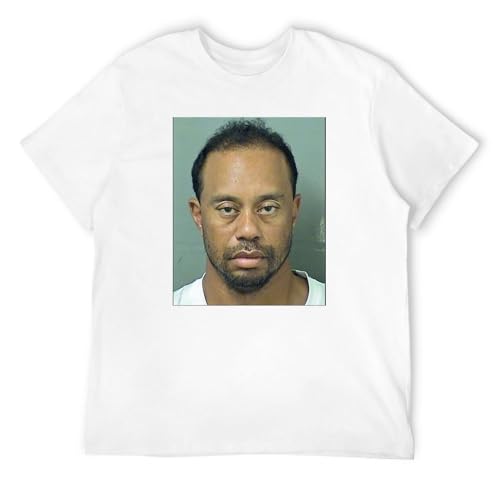 Tiger Woods DUI Mug Shot Mens T-Shirt White L