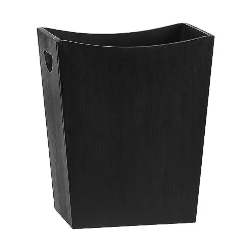 Poubelle en bois 7,5L noire LIANTRAL pour salle de bain et bureau