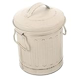 POPETPOP Cubo De Cenizas Para Chimenea y Parrilla Cubo Metálico Con Tapa Vintage Para Limpieza De Chimeneas y Almacenamiento De Cenizas