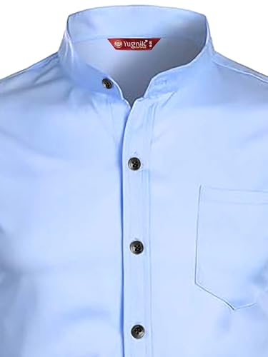 Image of Men's Slim Fit Beige Color Cotton Blend Casual Shirt