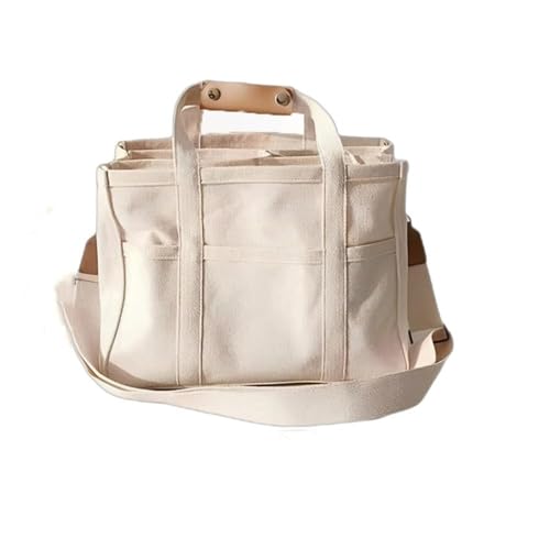 Loimol Bolsa de lona con múltiples bolsillos para pañales de bebé, bolso de mano multitalento, organizador informal, bandolera con compartimentos para mamá y papá Loimol Bolsa de lona con múltiples bolsillos para pañales de bebé, bolso de mano multitalento, organizador informal, bandolera con compartimentos para mamá y papá