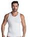 Leo Men's Slimming Abs Toning Firm Compression Tank Shaper White