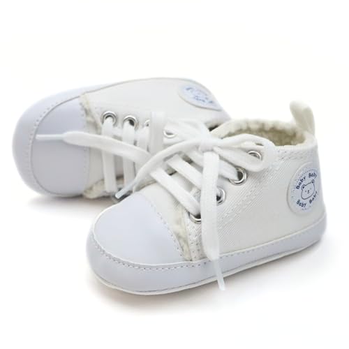 Baby Learning Shoes, Bear Style Canvas Shoes with Polar Fleece Lining, Warm & Non-Slip, Autumn and Winter