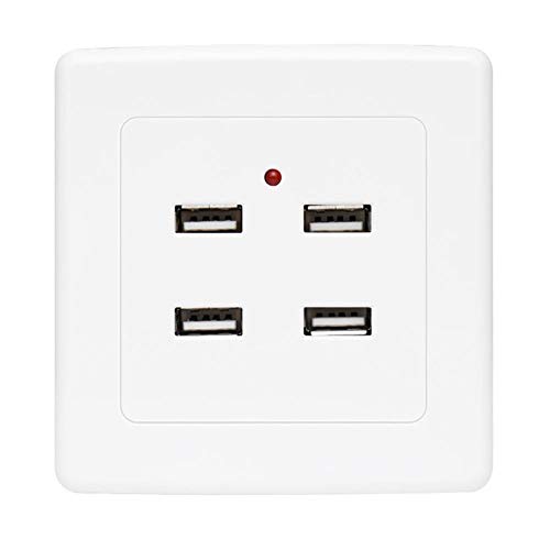 GID 2/3/4/6 Ports USB Wall Socket Charger Power Adapter Plug Outlet Grounded Electric,White,4000MA