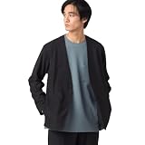 [コムサイズム] セットアップ対応 デニムライクストレッチ ノーカラージャケット 47-25JO12-206 ブラック L