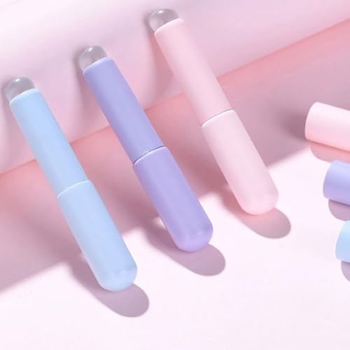 Pinceles para labios de silicona higiénicos y lavables TEHAUX con tapa protectora 4