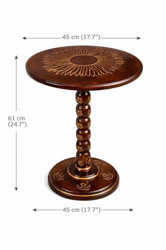 Image of Wooden Nesting Table, End Table for Living Room Side Table for Bedroom Pedestal Modern Coffee Table (Brown)