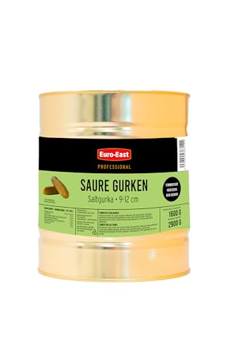 Euro-East Eingelegte Saure Gurken, Konserven & Gurken Fermentierte Ganze Gurke stammen aus traditioneller Milchsäuregärung- Groß 1er pack (1x2900g)