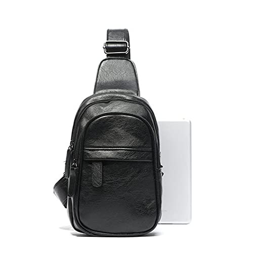 Men Mini Sling Bag Nylon watherproof Unbalance Small Chest Shoulder Bags Casual Crossbody Bag(black)3