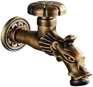 Heavy Duty Brass Outdoor Cold Water Faucet for Garden Kitchen Sink – Weather Resistant Construction (Black Mop Models)