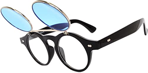 Image of OWL Steampunk Vintage Retro Round Circle Gothic Hippie Colored Plastic Frame Sunglasses Colored Lens