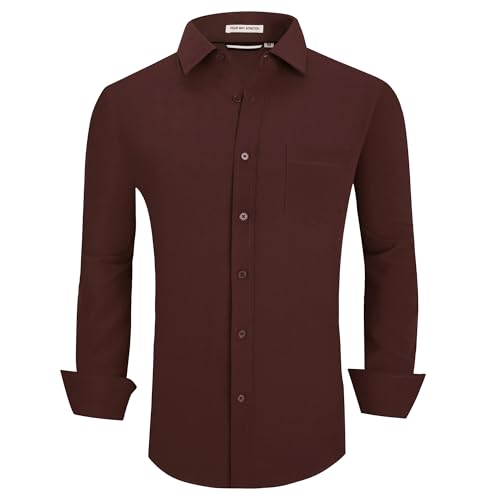 Alex Vando Mens Dress Shirts Regular Fit Long Sleeve Stretch Business Dress Shirts for Men