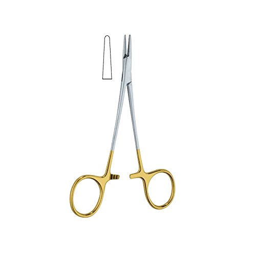 Halsey Needle Holder, TC, 13CM/5", Smooth Jaws