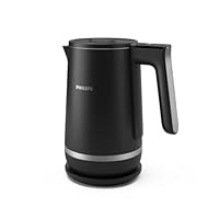 Philips Series 7000 Double Walled Kettle - Family-sized 1.7L Capacity, Stainless Steel, 6 temperature settings, Keep warm function, Fast Boil feature, Safe-to-touch exterior, Black (HD9396/90)