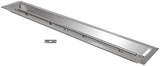 Celestial Fire Glass 48" x 6" Linear Drop-in Fire Pit Pan w/Burner, Stainless