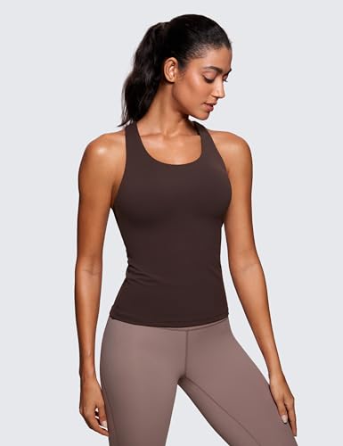 Image of CRZ YOGA Butterluxe Racerback Tank Tops | Light Support, Built in Bra, Removable Pads, Yoga, Extremely Soft, Scoop Neck, for Women