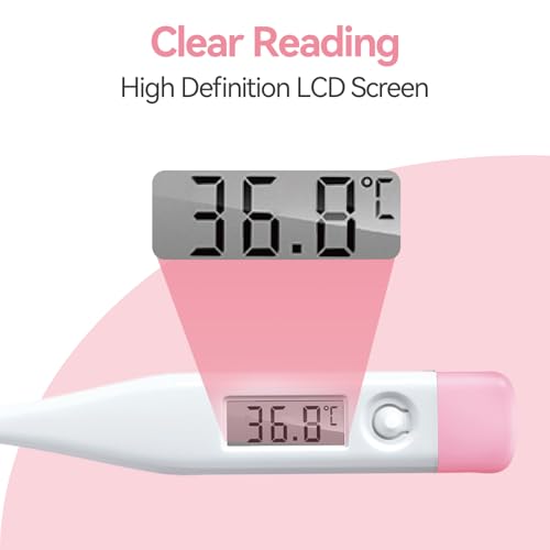 Digital Oral Thermometer for Adults and Children with LCD Display, Oral Thermometer for Baby with Fever Alarm Rectal & Underarm Use, Fast Reading Thermometer