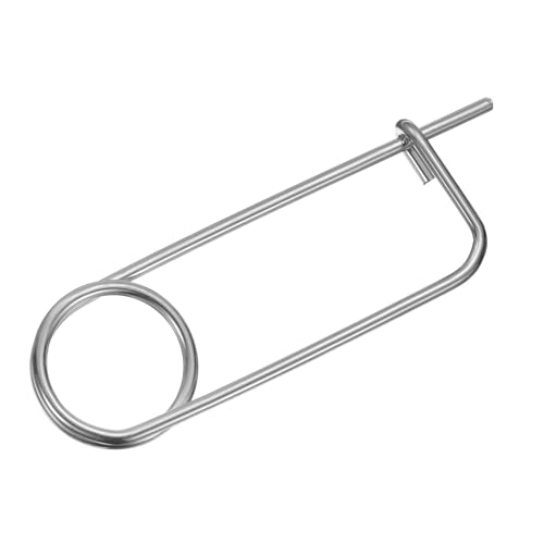 uxcell Brooch Shape Cotter Safety Pins, 0.31x6.5 Inch Zinc-Plated Carbon Steel Quick Lock Fastener, Spring Wire Pin for Farm, Lawn, Garden Hitch