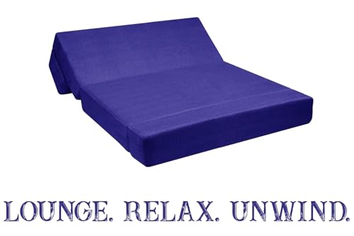 Image of Rosebell Foldable Sofa-Cum-Bed with Ottoman | 3-in-One Foldable Sofa, Lounger & Bed-4x6 Feet Two Seater- Perfect for Home & Office -Purple-Color