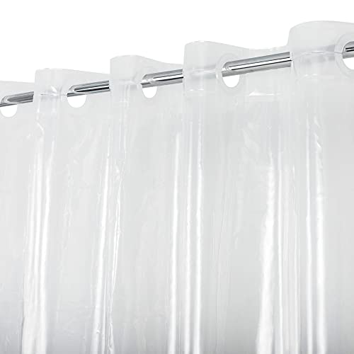 Image of No Hook PEVA Shower Curtain or Liner - 8G Heavy Duty Clear Bathroom Shower Curtain No Hooks Required, Waterproof Plastic & PVC Free, Standard Size 71 x 74, Clear