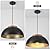 PINDODO Large Pendant Lights, 16" Black Pendant Light for Kitchen Island, Farmhouse Pendant Light Fixtures for Dining Room, Living Room, Bedroom, Bar, Vintage Pendant Lamp with Wooden Holder, 2 Pack