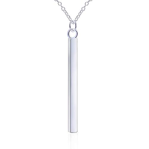 Preisvergleich Produktbild Elegance Parisienne Modische Halskette Stab-Anhänger / Sterling-Silber 925 Plattiert / Für Frauen Damen Kinder Mädchen / Glitzer Geschenk