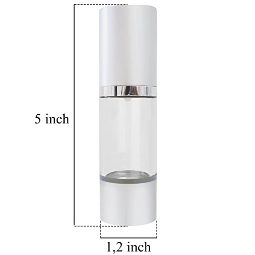 Airless Pump Bottle | Empty Refillable Cosmetic Container for Face Moisturizer, Creams, Serums, Lotions & Makeup | Travel-Friendly Leak-Proof Pump Dispenser | Made in USA | 1.7 oz