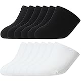 12 Pairs Toe Socks Women Toe Topper Socks Half Socks Non-Skid Toe Topper Toe Liner Half Socks No Show Liner Socks (Black, White)