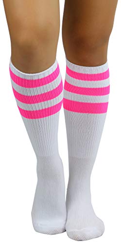 Image of ToBeInStyle Women's Premium Below Knee Athletic Socks w /Contrasting Wide Stripes