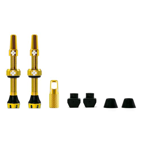 Valves de vélo anti-fuite Muc-Off 44 mm Presta avec démonte-obus intégré couleur or