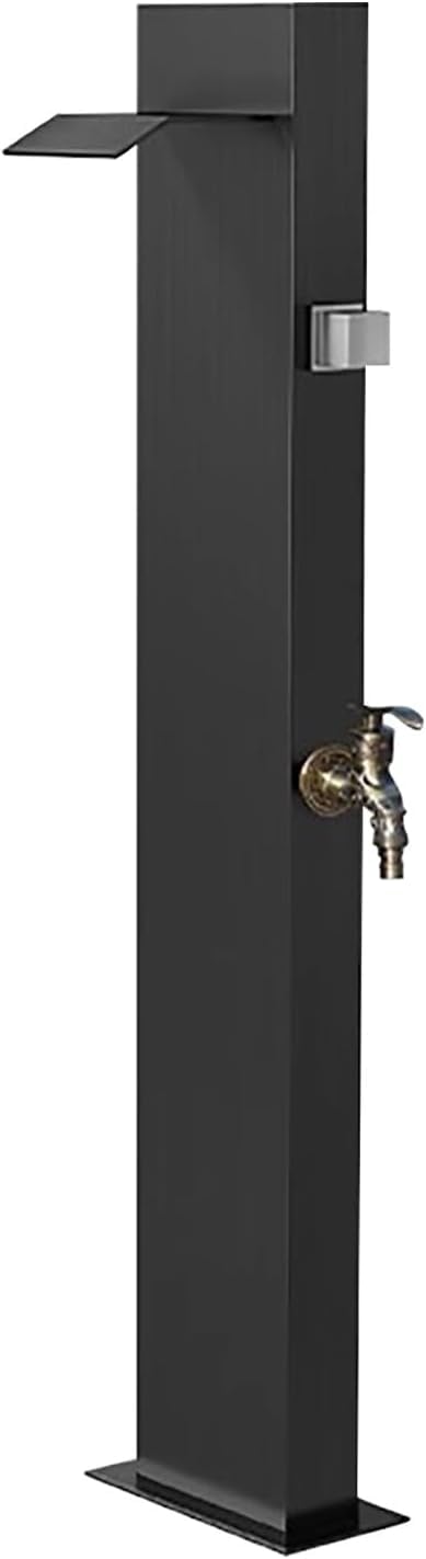 Hgouhk Svart Water Tap Fountain Hydrant Freestanding Column Faucet, Outdoor Anti-Freeze Water Pipe Vertical Watering Fountain Irrigation Post(Svart)