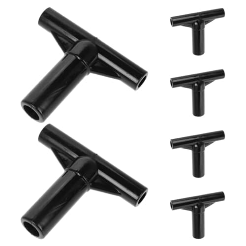 TOYANDONA 6 Piezas Cubiertas de Plástico en Forma de T para Postes de Trampolín, Conector Reforzado para Tubos de Estructura, Accesorio Duradero para Montaje Seguro en Trampolines al Aire