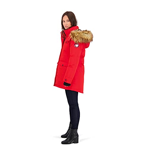 CANADA WEATHER GEAR Parka Coat for Women-Insulated Faux Fur Hooded Winter Jacket