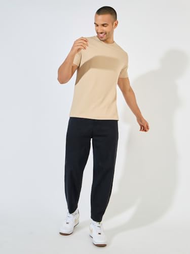 Image of Styli Men Solid Balloon Fit Jeans | Stretchable & Comfort, Mid-Rise Casual Denim Pants for Everyday Wear |Machine Washable