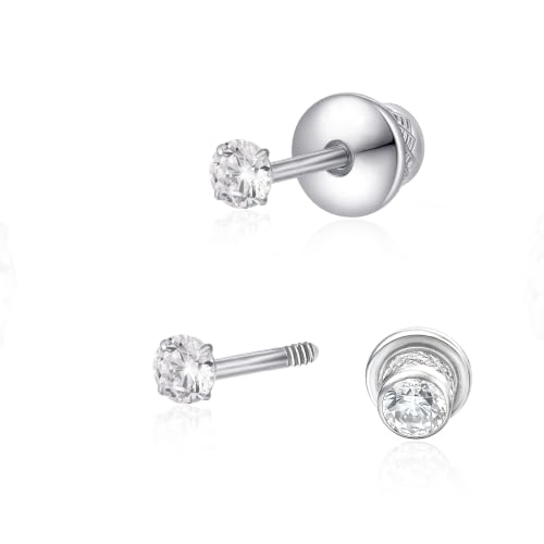 Pendientes de titanio G23 hipoalergénicos con circonita blanca de 20 g Limerencia
